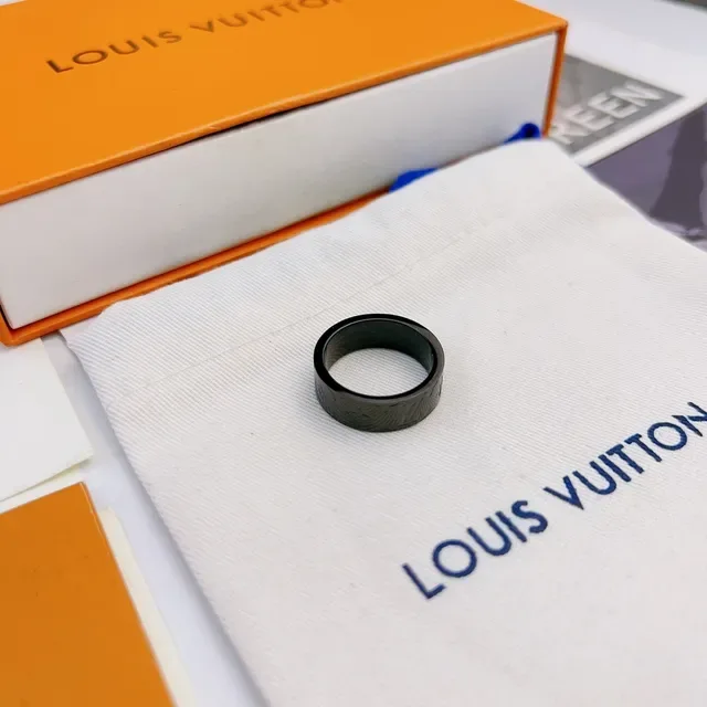 Louis Vuitton Monogram Ring Black-Coated Metal Ring 6