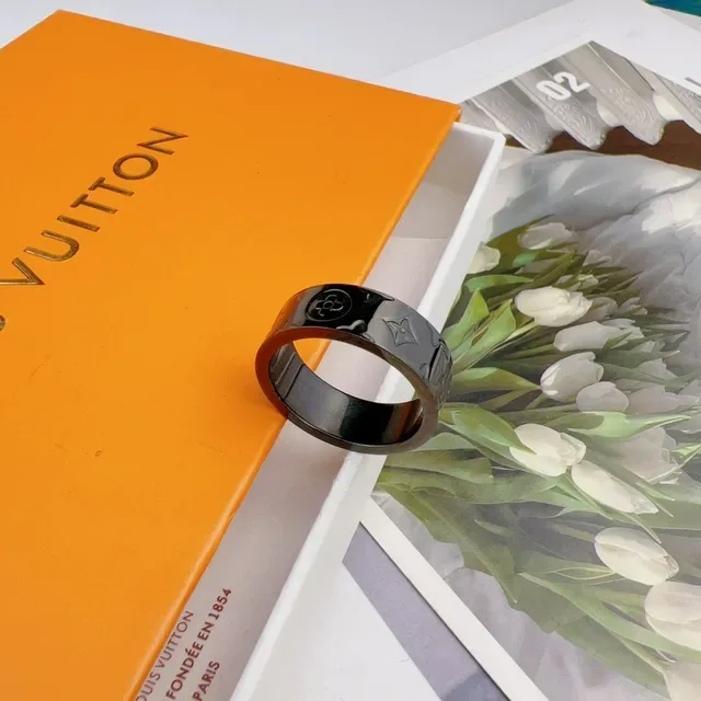 Louis Vuitton Monogram Ring Black-Coated Metal Ring 8