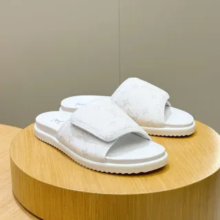 Louis Vuitton Monogram White Slide Slipper