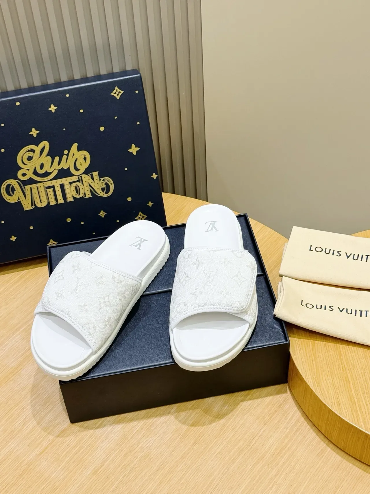 Louis Vuitton Monogram White Slide Slipper 4