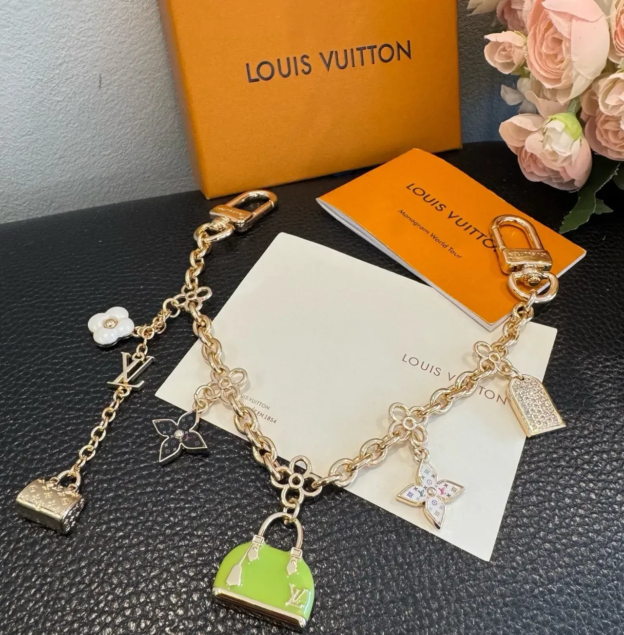 Louis Vuitton Monogram World Tour Multi-Charm Gold-Tone Bracelet 2