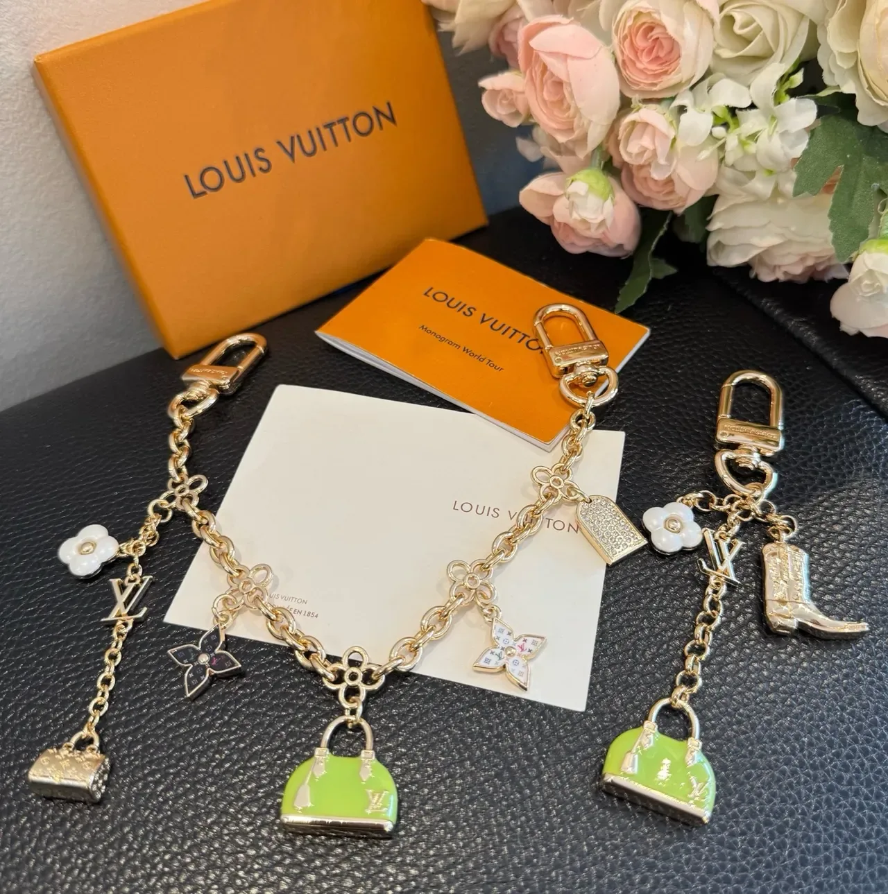 Louis Vuitton Monogram World Tour Multi-Charm Gold-Tone Bracelet 3