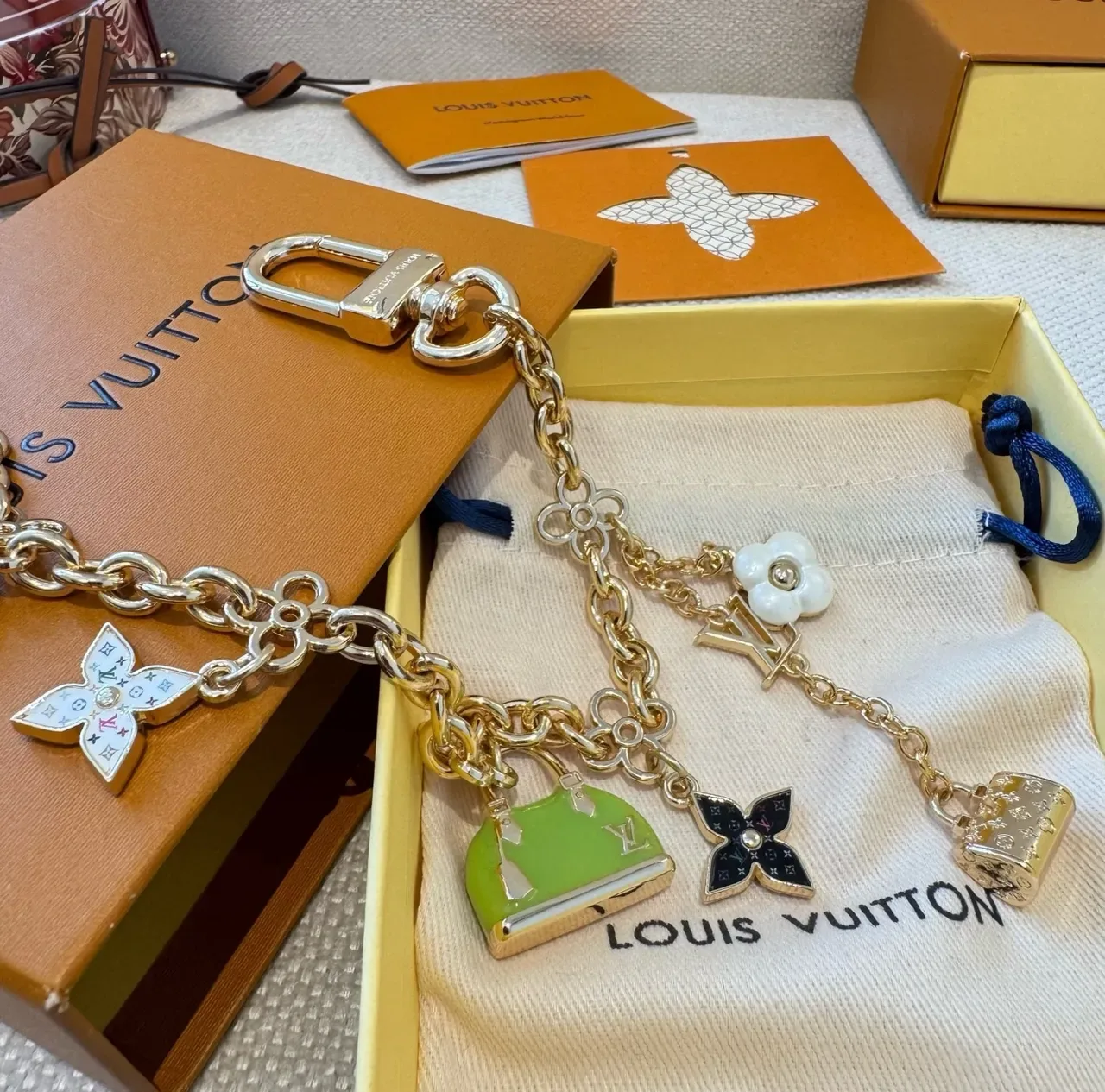 Louis Vuitton Monogram World Tour Multi-Charm Gold-Tone Bracelet 6