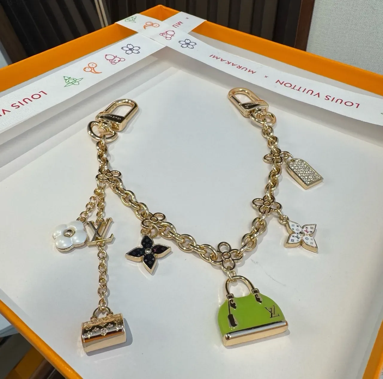 Louis Vuitton Monogram World Tour Multi-Charm Gold-Tone Bracelet 7