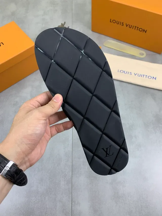Louis Vuitton Monogrammed Black Thong Slippers 2
