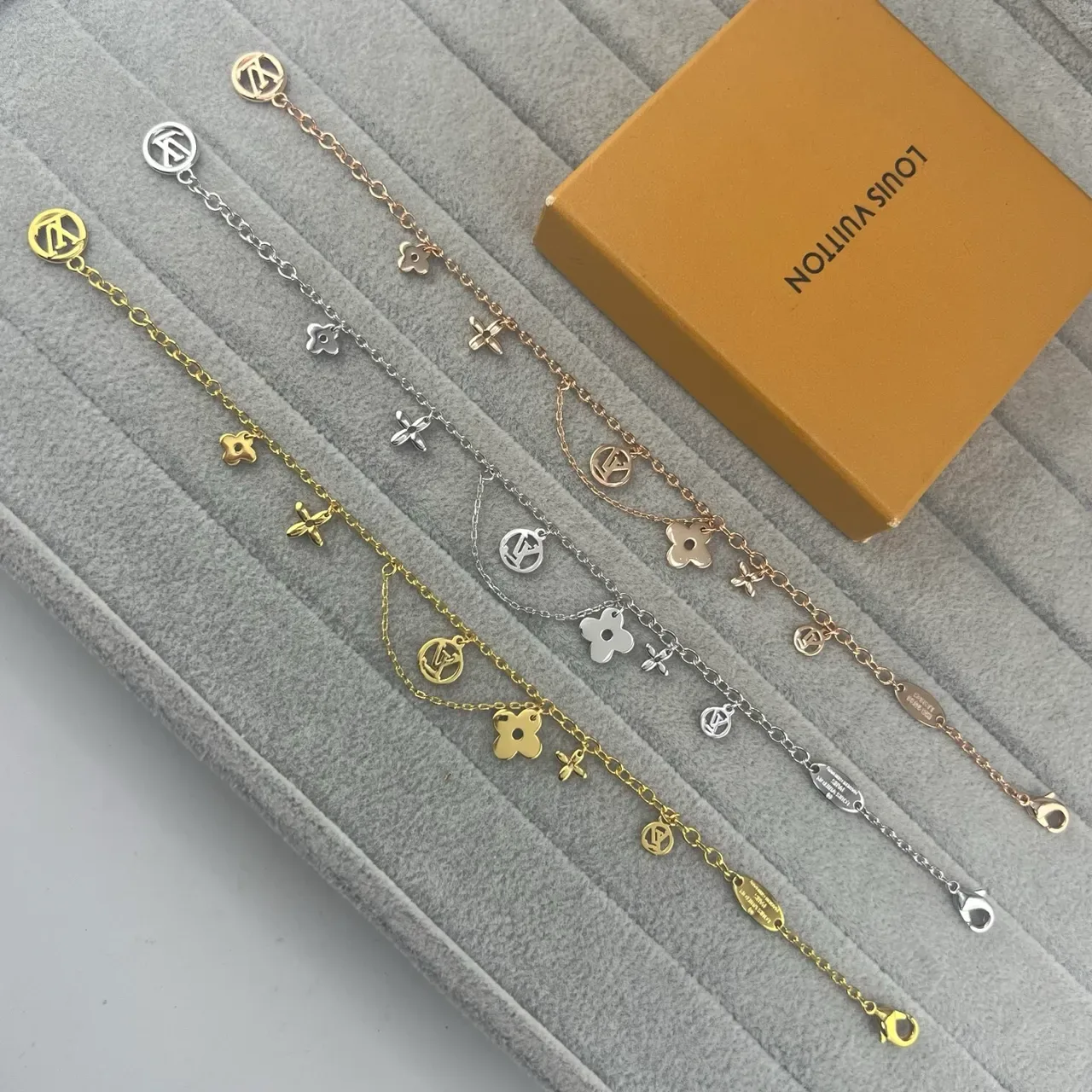 Louis Vuitton Multi-Charm Floral and Monogram Bracelet 6