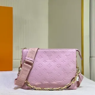 Louis Vuitton Multi Pochette Accessoires Pink Gold Embossed Monogram Leather Messenger Bag
