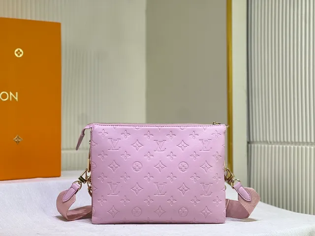Louis Vuitton Multi Pochette Accessoires Pink Gold Embossed Monogram Leather Messenger Bag 2