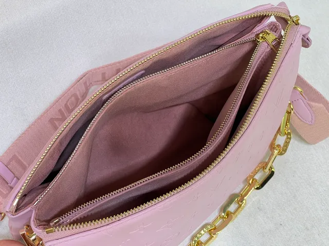 Louis Vuitton Multi Pochette Accessoires Pink Gold Embossed Monogram Leather Messenger Bag 4