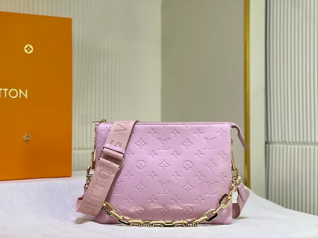 Louis Vuitton Multi Pochette Accessoires Pink Gold Embossed Monogram Leather Messenger Bag 5
