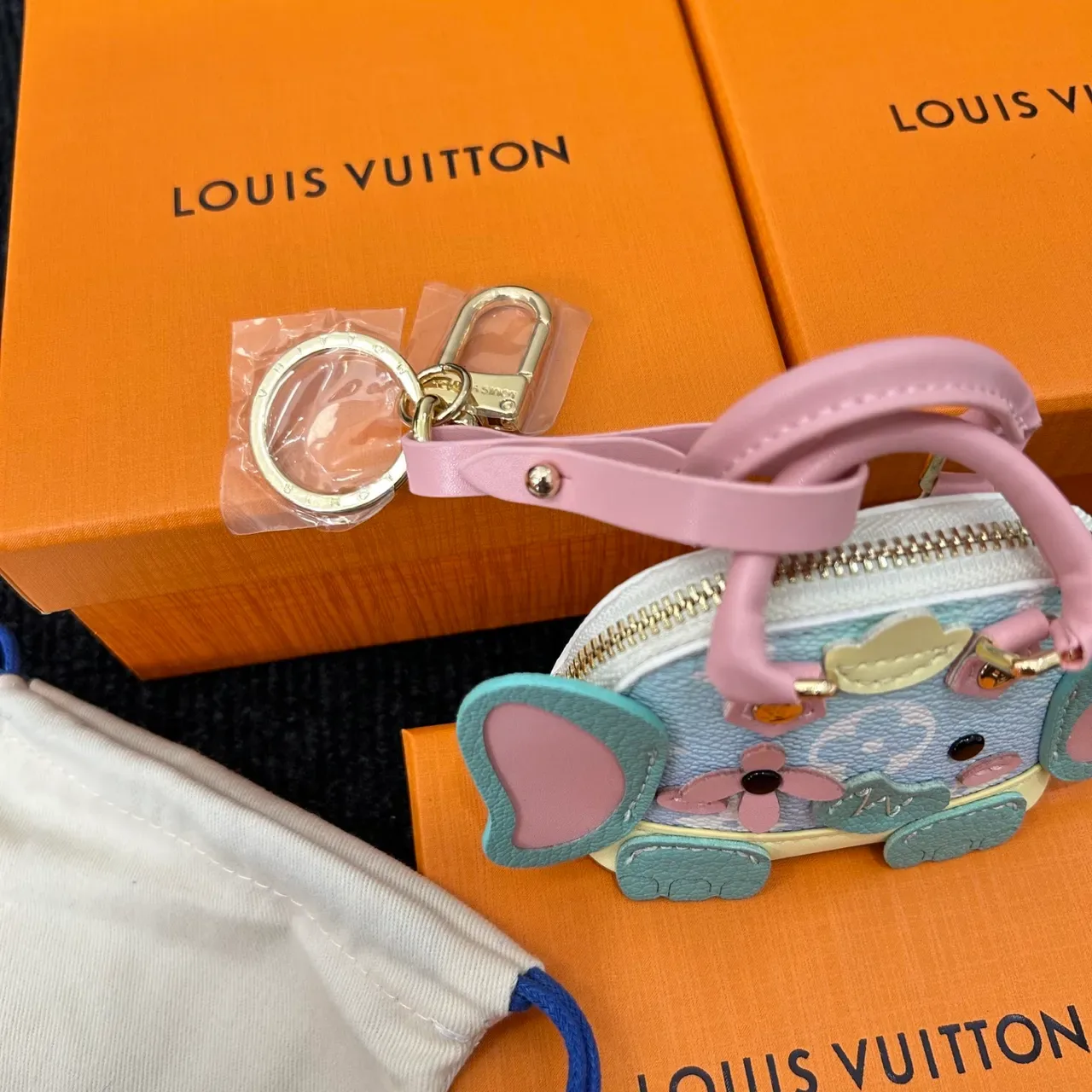 Louis Vuitton Multicolor Beige Dome-Shaped Miniature Boston Bag 8