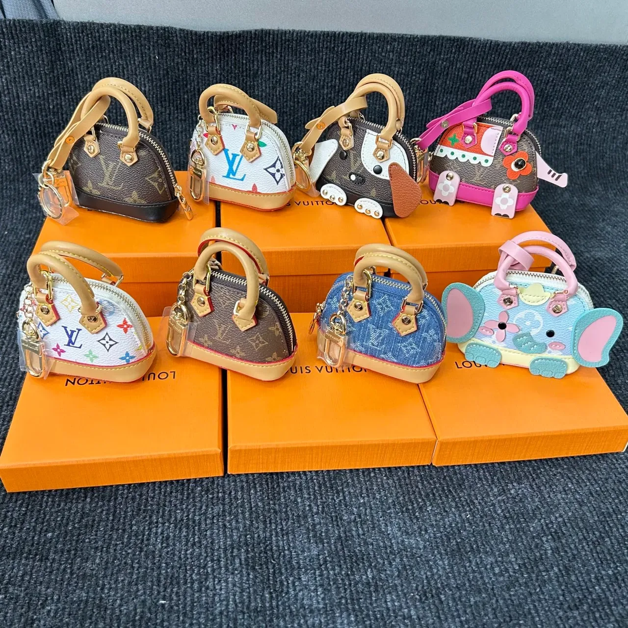 Louis Vuitton Multicolor Beige Dome-Shaped Miniature Boston Bag 11