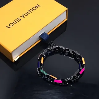 Louis Vuitton Multicolor Enamel and Crystal Link Bracelet
