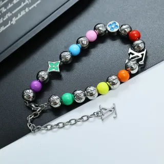 Louis Vuitton Multicolor Silver Beaded Bracelet