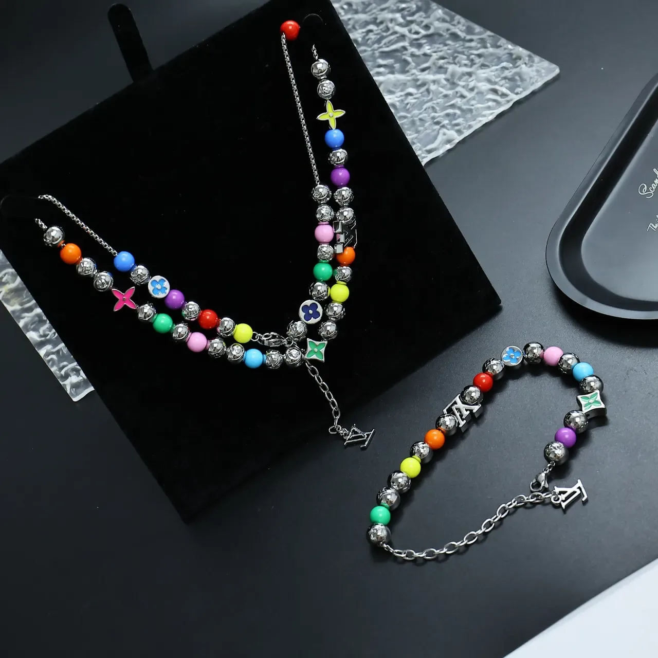 Louis Vuitton Multicolor Silver Beaded Bracelet 2
