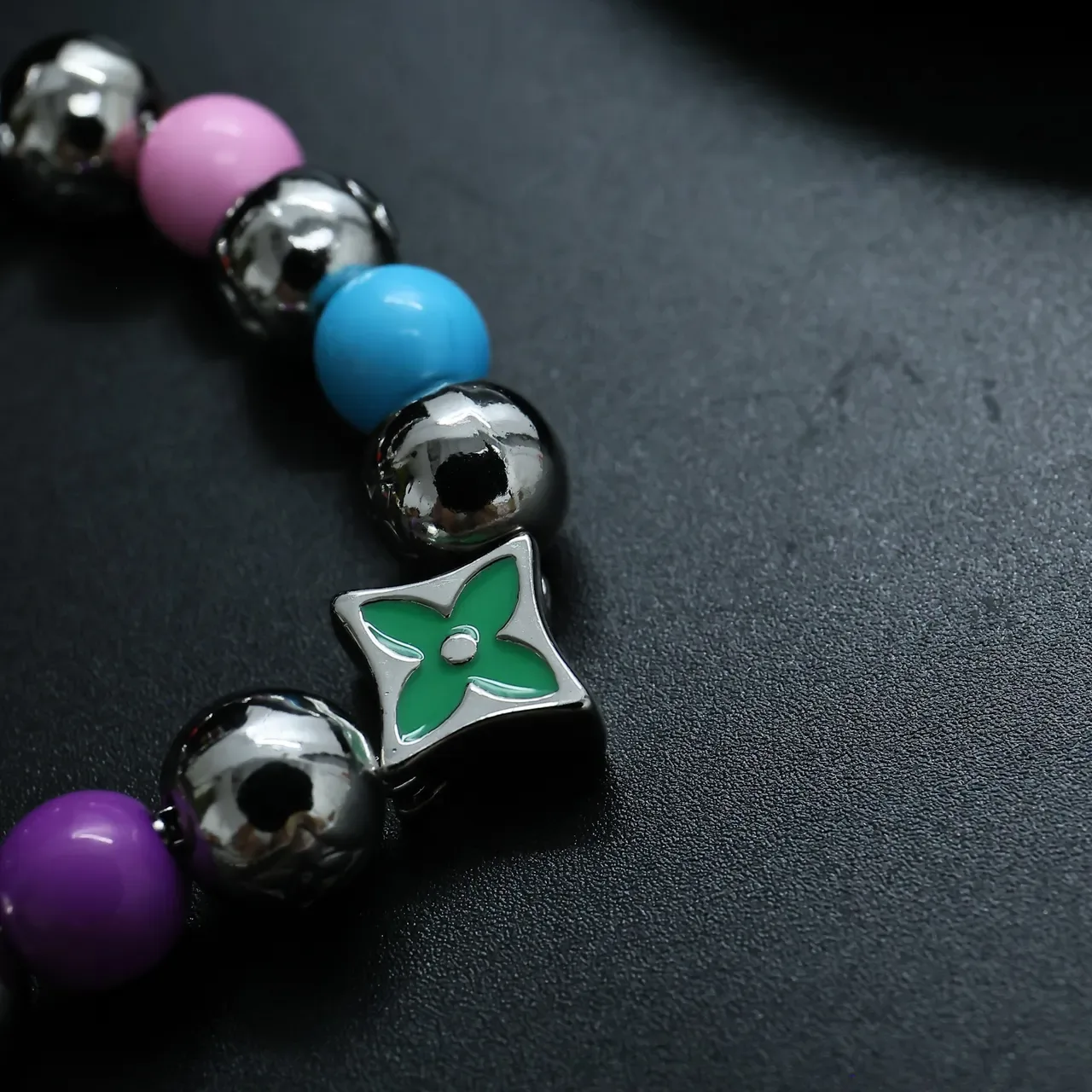Louis Vuitton Multicolor Silver Beaded Bracelet 5
