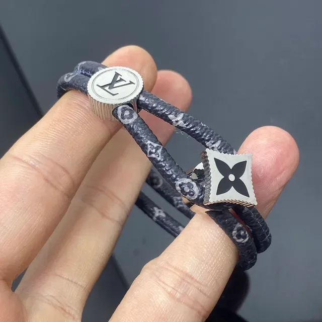 Louis Vuitton Navy White Rope-Cord Construction Double-Wrap Bracelet 3