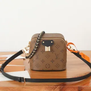 Louis Vuitton Petite Malle Monogram Canvas Boxed Chain Strap Crossbody Bag