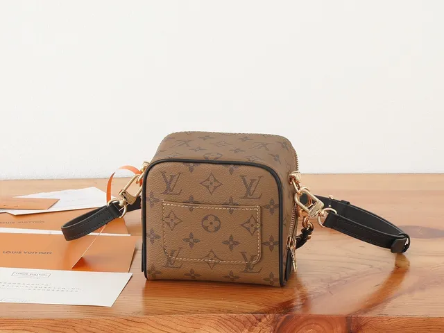 Louis Vuitton Petite Malle Monogram Canvas Boxed Chain Strap Crossbody Bag 4
