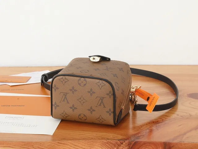 Louis Vuitton Petite Malle Monogram Canvas Boxed Chain Strap Crossbody Bag 6