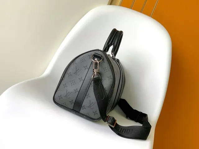 Louis Vuitton Pillow Noir Gris Monogram Canvas Cylindrique Boston Bag 7