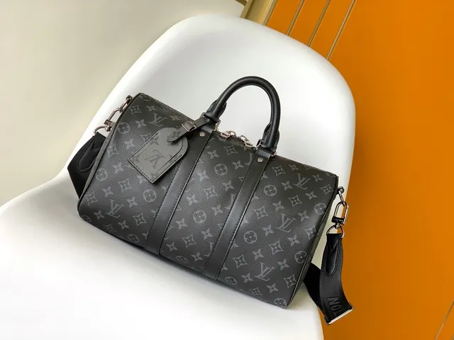 Louis Vuitton Pillow Noir Gris Monogram Canvas Cylindrique Boston Bag 8