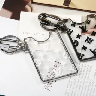 Louis Vuitton Portfolio Transparent White Acrylic Monogram Print Phone Accessory