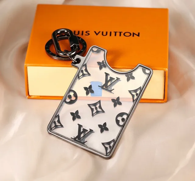 Louis Vuitton Portfolio Accessoire pour téléphone transparent blanc acrylique avec impression de monogramme 8