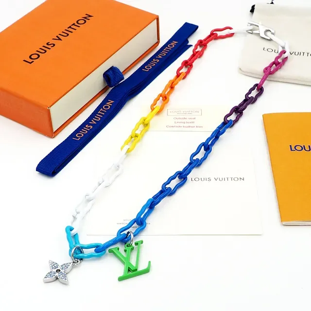 Louis Vuitton Rainbow Chain Multicolor Resin Multi-Link Construction Necklace 1