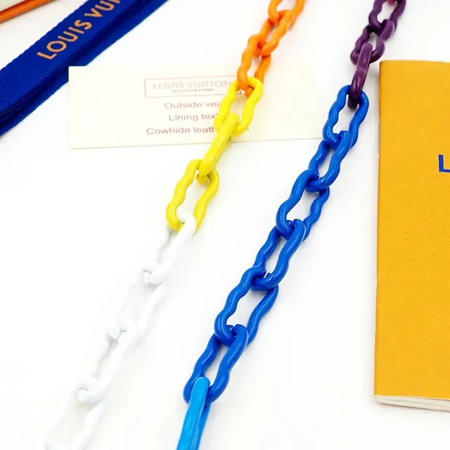 Louis Vuitton Rainbow Chain Multicolor Resin Multi-Link Construction Necklace 3