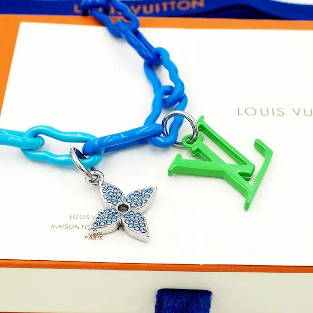 Louis Vuitton Rainbow Chain Multicolor Resin Multi-Link Construction Necklace 4