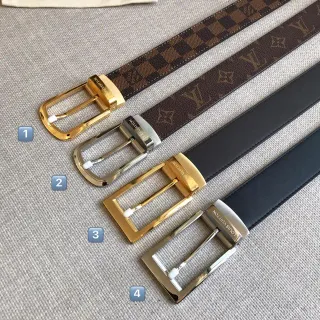 Louis Vuitton Reversible Belt Brown Monogram Gold Leather Belt