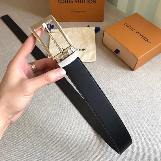 Louis Vuitton Reversible Belt Brown Monogram Gold Leather Belt 9