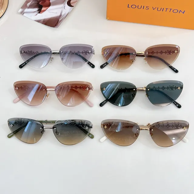 Louis Vuitton Rimless Monogram Floral Bead Temple Sunglasses 3