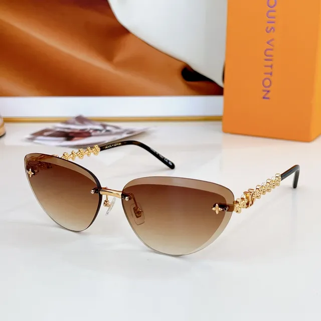 Louis Vuitton Rimless Monogram Floral Bead Temple Sunglasses 4