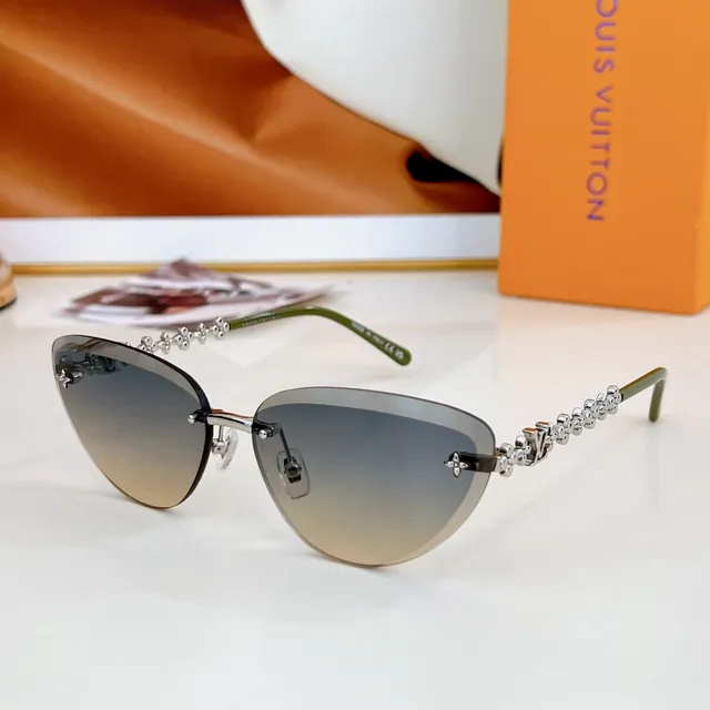 Louis Vuitton Rimless Monogram Floral Bead Temple Sunglasses 8