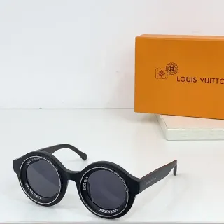 Louis Vuitton Round Double-Rimmed Engraved Sunglasses