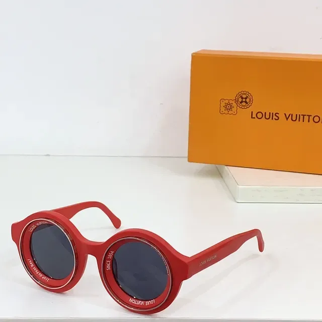 Óculos de sol Louis Vuitton redondos de dupla borda gravados 3