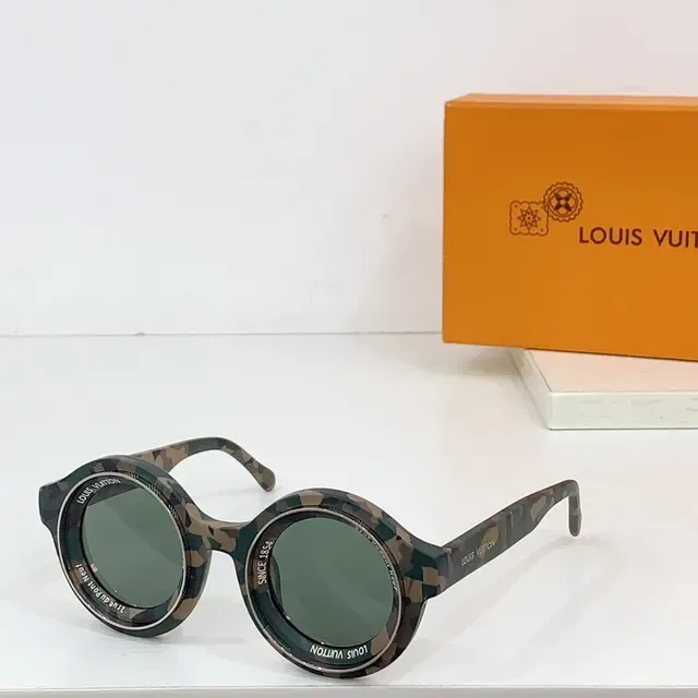 Óculos de sol Louis Vuitton redondos de dupla borda gravados 5