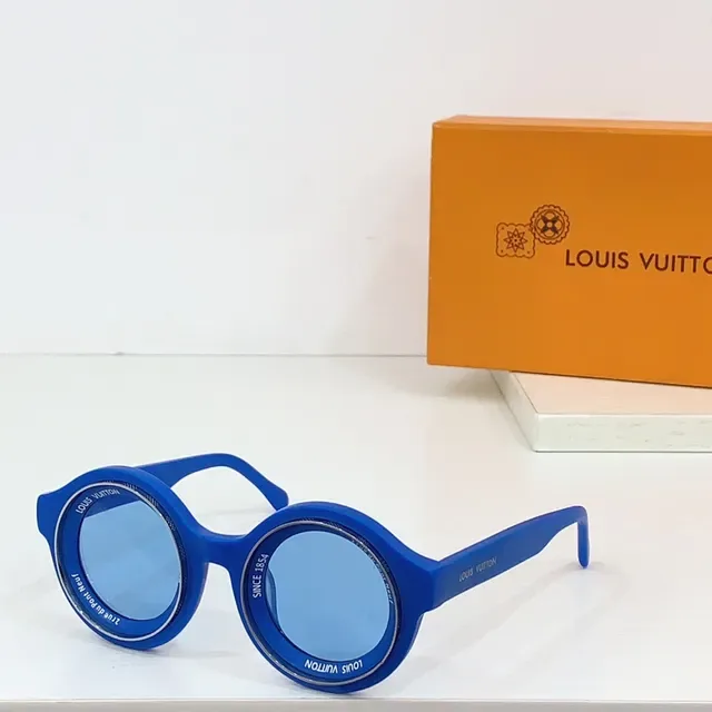 Óculos de sol Louis Vuitton redondos de dupla borda gravados 6