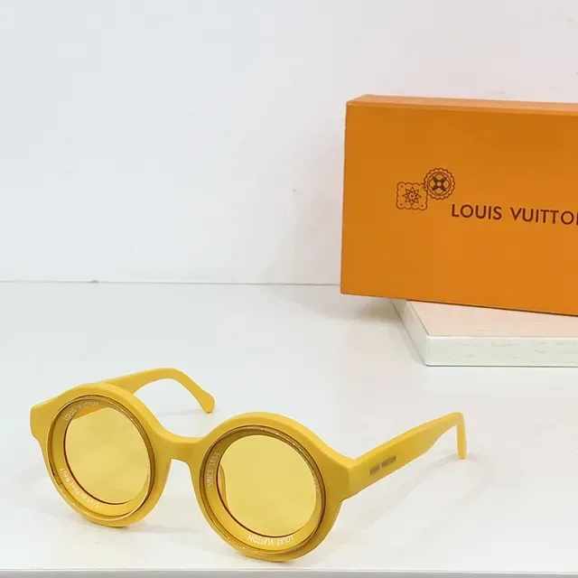 Óculos de sol Louis Vuitton redondos de dupla borda gravados 7