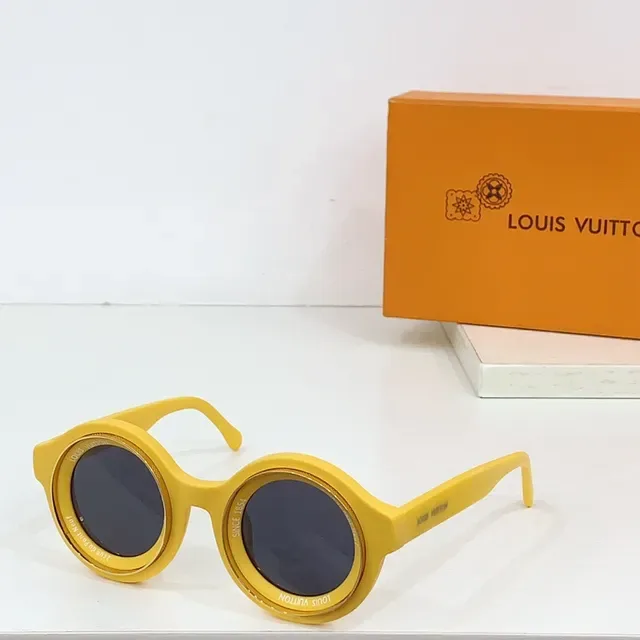 Óculos de sol Louis Vuitton redondos de dupla borda gravados 8