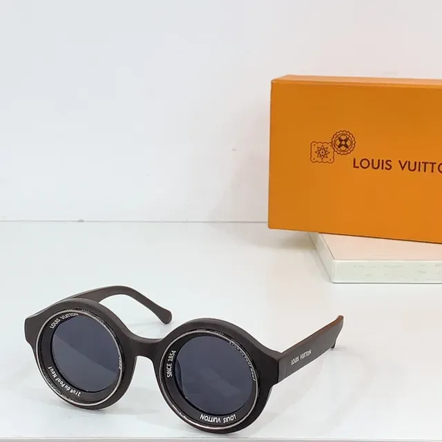 Óculos de sol Louis Vuitton redondos de dupla borda gravados 9