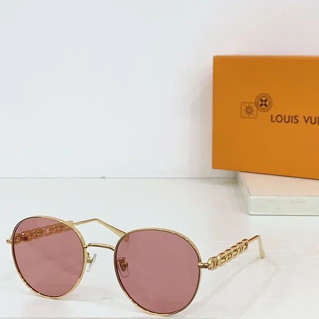 Lunettes optiques Louis Vuitton rondes en métal avec chaîne sur la patille 4