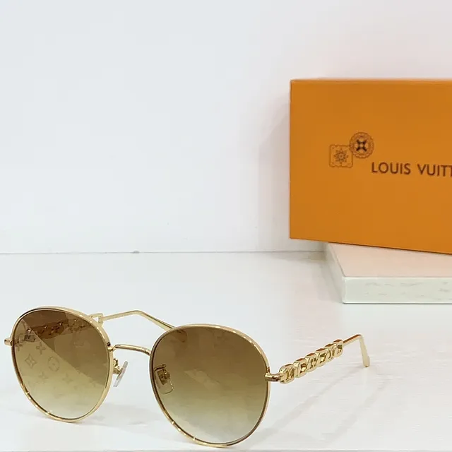 Lunettes optiques Louis Vuitton rondes en métal avec chaîne sur la patille 5