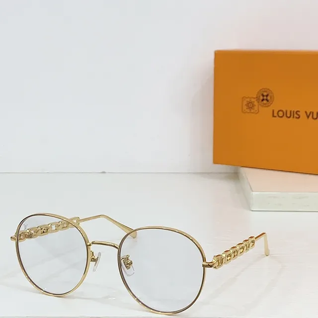 Lunettes optiques Louis Vuitton rondes en métal avec chaîne sur la patille 6