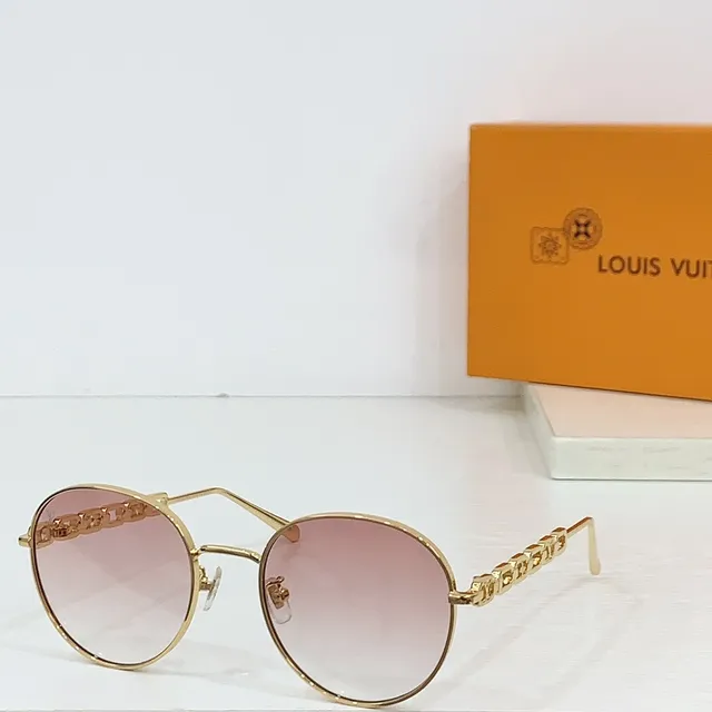 Lunettes optiques Louis Vuitton rondes en métal avec chaîne sur la patille 7