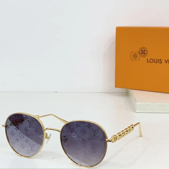 Lunettes optiques Louis Vuitton rondes en métal avec chaîne sur la patille 8