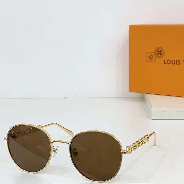 Lunettes optiques Louis Vuitton rondes en métal avec chaîne sur la patille 9