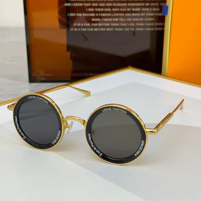 Louis Vuitton Round Metal Frame Mirrored Gray Sunglasses 6